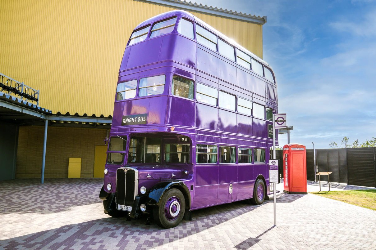 The Knight Bus set at Warner Bros. Studios Japan