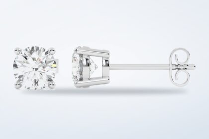 14K 0.25 ct. tw. lab-grown diamond earrings on a clean product background