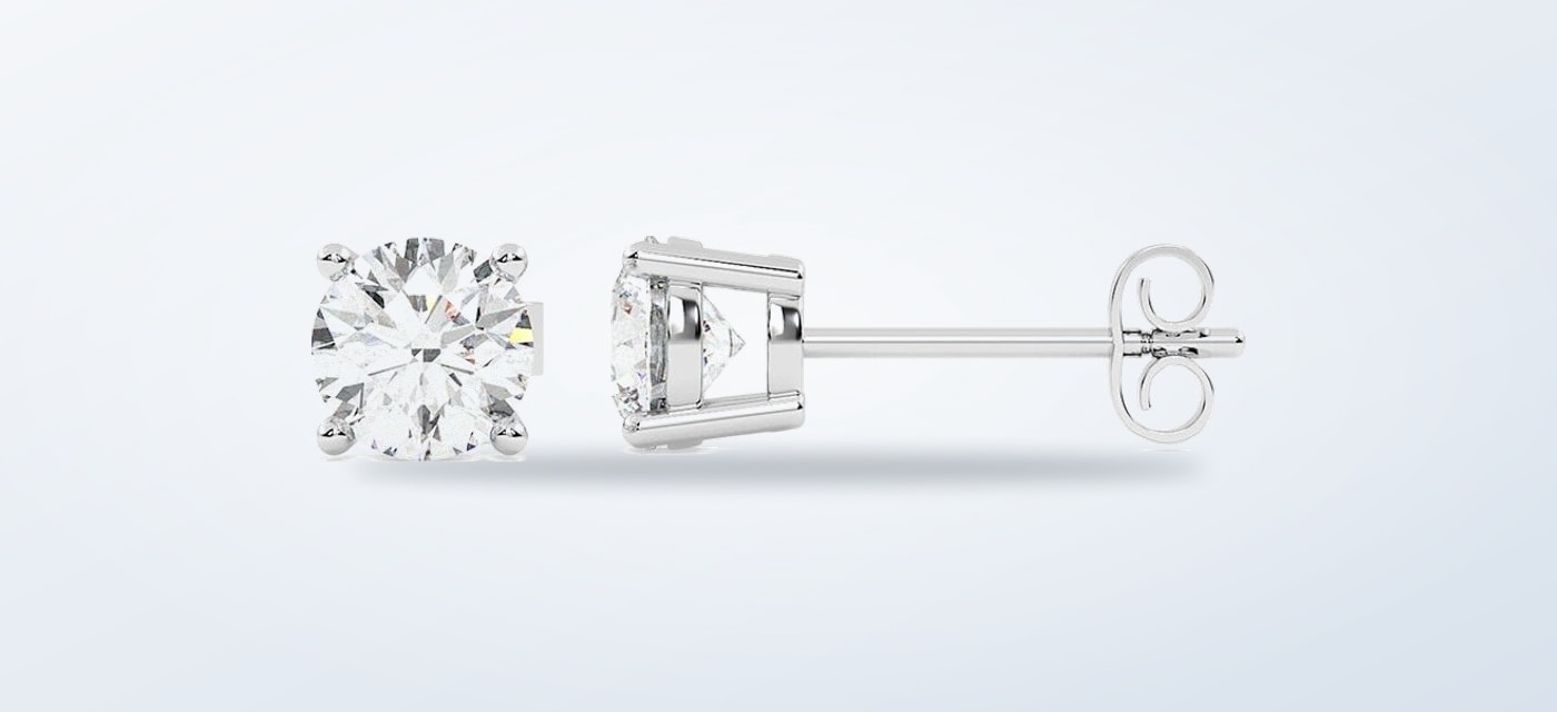 14K 0.25 ct. tw. lab-grown diamond earrings on a clean product background