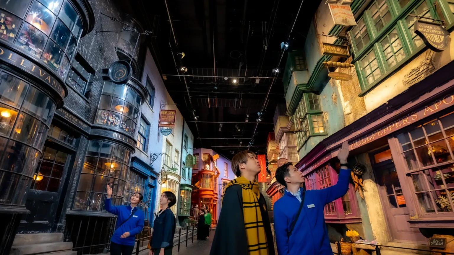 The Diagon Alley set inside Warner Bros. Studios Japan