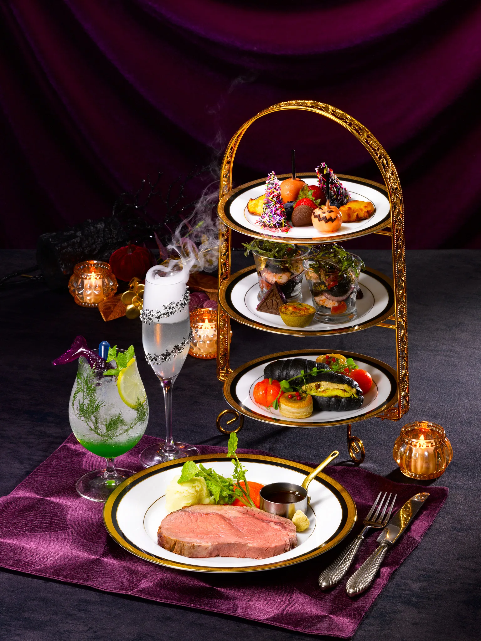 Dark Arts High Tea setting at Warner Bros. Studios Japan