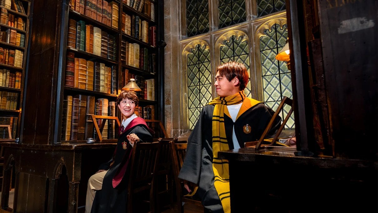 Library set inside Warner Bros. Studios Japan